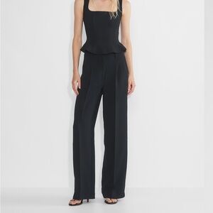 Japanese crepe bustier top with peplum hem